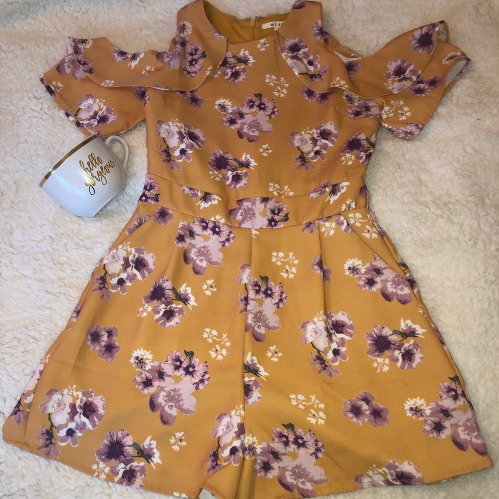 Floral Cold Shoulder Romper